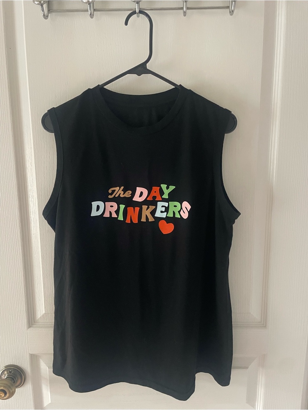 Black 'The Day Drinkers' Graphic Women’s Muscle Tee